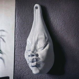 Abstract Sculpture, 3D Wall Art,  Modern Wall Art, Head Sculpture, Melting Face Wall Hanging, Home Decor