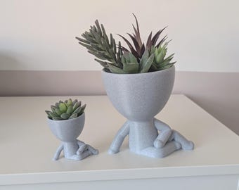 ミニキャラクター多肉植物植木鉢 かわいい座った植木鉢 | キャラクター多肉植物プランター - Etsy 日本