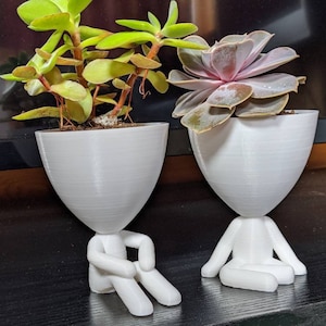 Little People Sitting - Succulent Planter - Zen Garden - Cute Plant Pot - Robert planter inspired