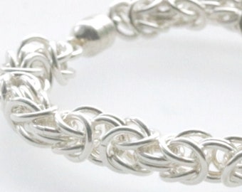Fine Silver Byzantine Chainmail Bracelet