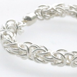 Fine Silver Byzantine Chainmail Bracelet