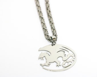 Rearview Mirror Stainless Steel Dragon Charm