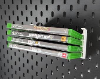 IKEA Skadis Video Game Holder – Gamecase Organizer | Xbox One Series PS4 PS5 | Pegboard Accessory | Space for 5 Games | 3D Printed