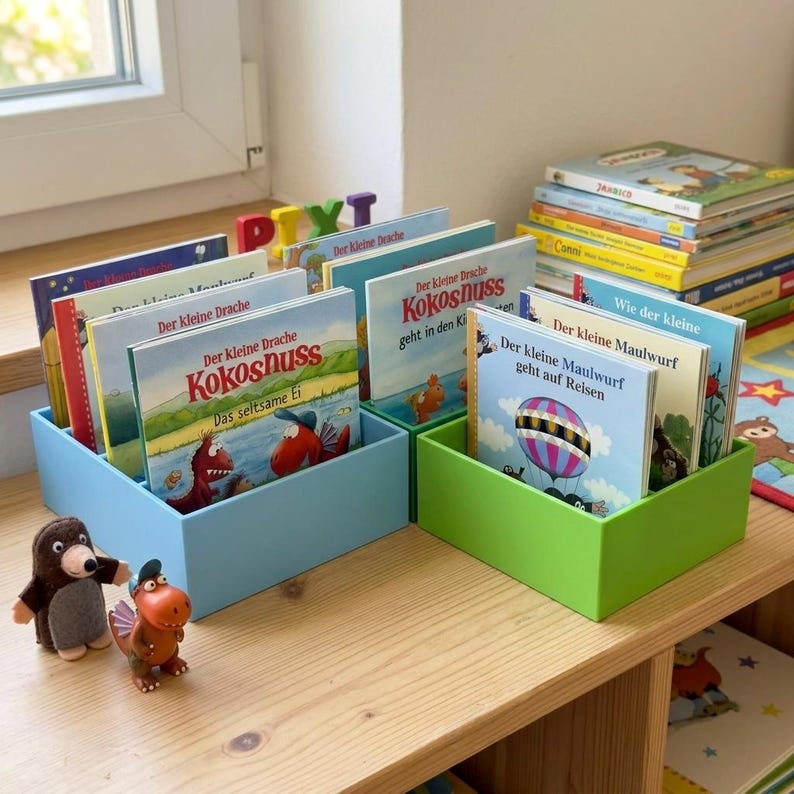 Pixi Book Shelf Holder – Children's Book Organizer Book Stand | 10/12 cm | 2–6 Compartments | 3D Print image 1