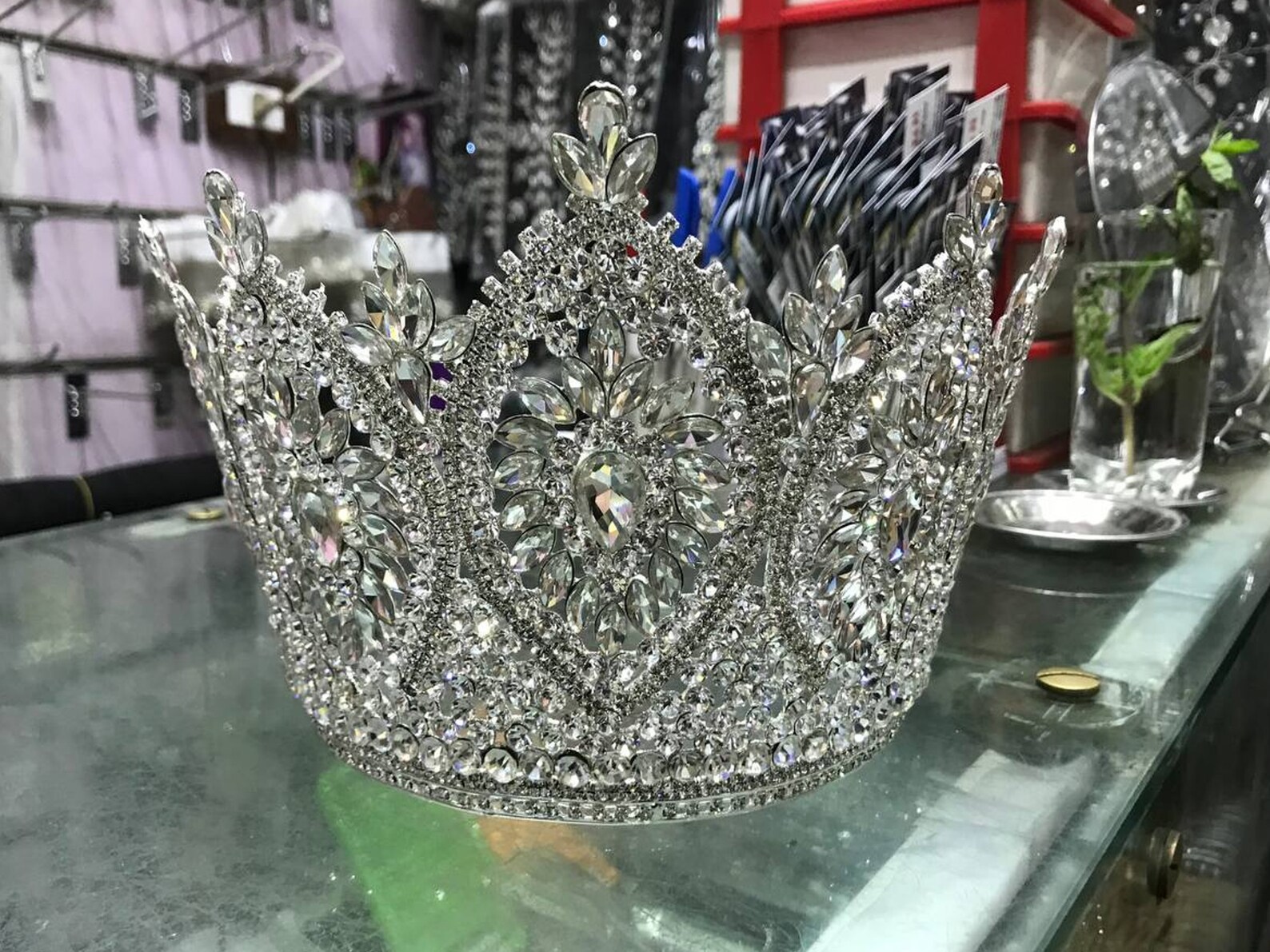 High Tall Wedding Crowns Queen Tiara for Bride Gold High Etsy