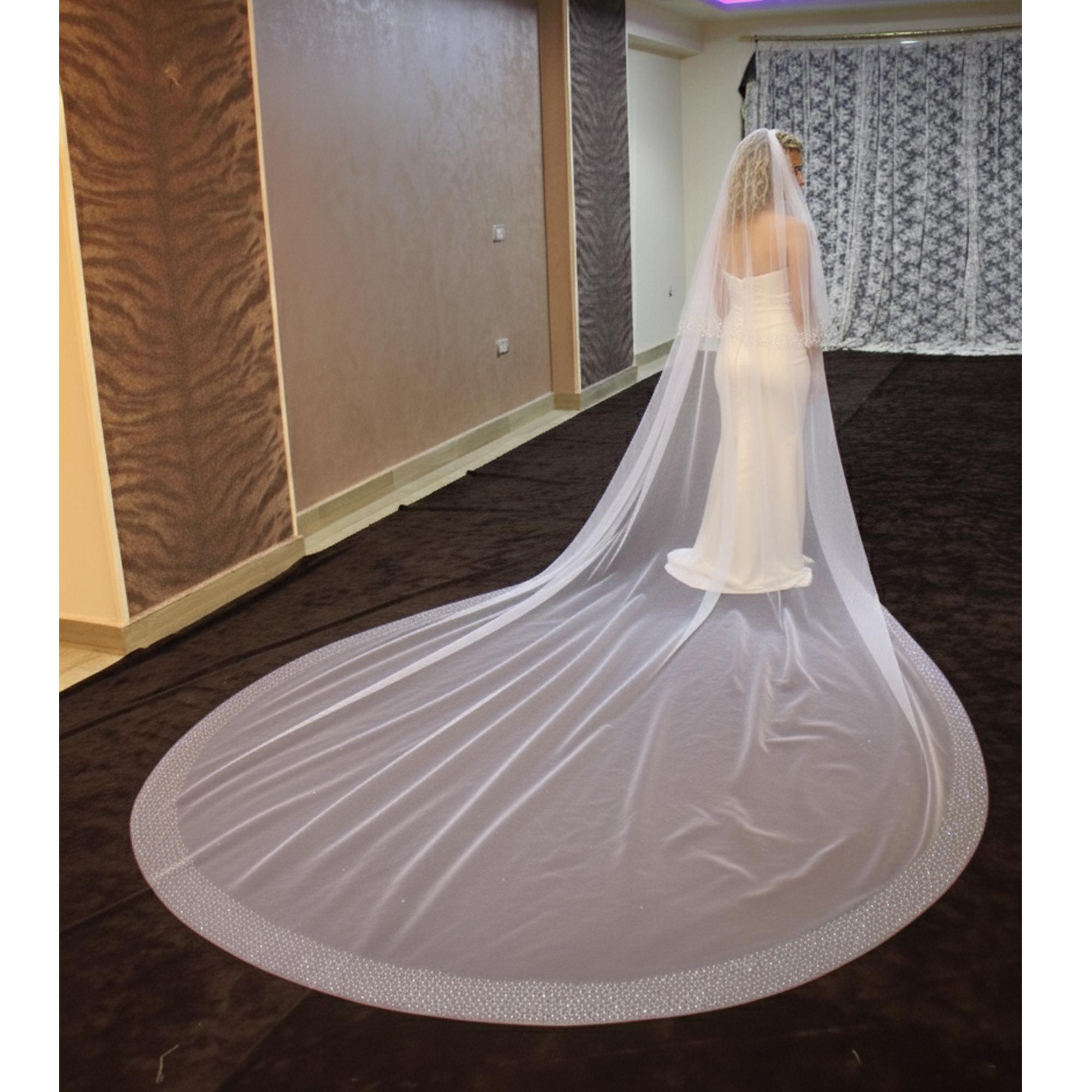 Two Tier Veil Rhinestone Edge - Etsy