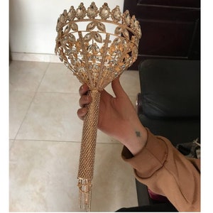 bride Hand Bouquet holder, Rhinestone Bridal Bouquet, Crystal flower holder, Brooch Silver Bouquet, Flower Bridesmaids holder Gifts