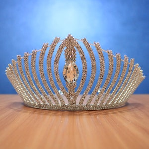 Tiara Nuziale Con Strass E Pettine - Coroncina Argento Per Sposa E Occasioni Speciali