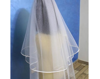 Glitter Tulle Bridal Veil: Satin Ribbon Edge, Shimmer glitter Veil