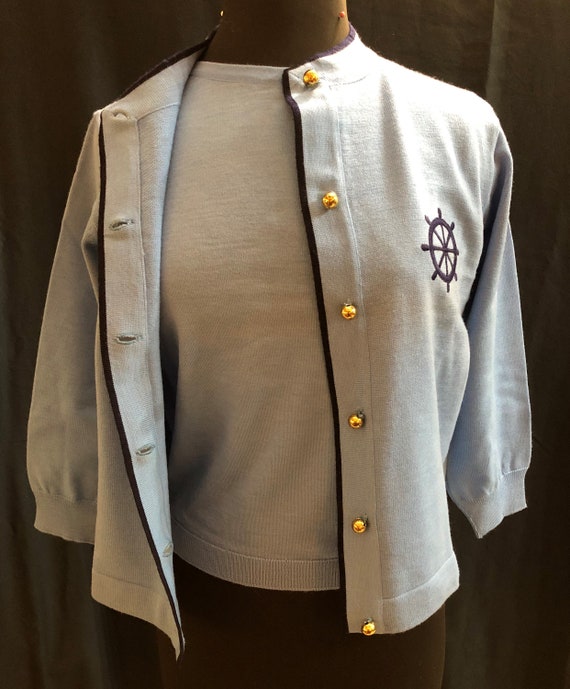 50s 60s Vintage DeadStock Mirsa Blue Anchor Sweate