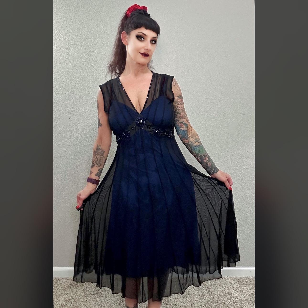Blue 1920s Beaded Dress - Etsy