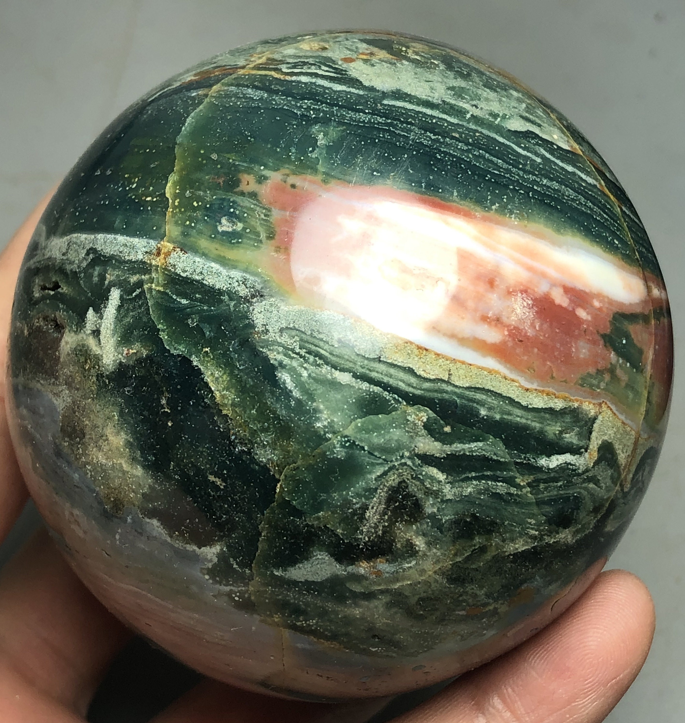 476g Rare Natural Ocean Jasper Quartz Geode CRYSTAL sphere Etsy