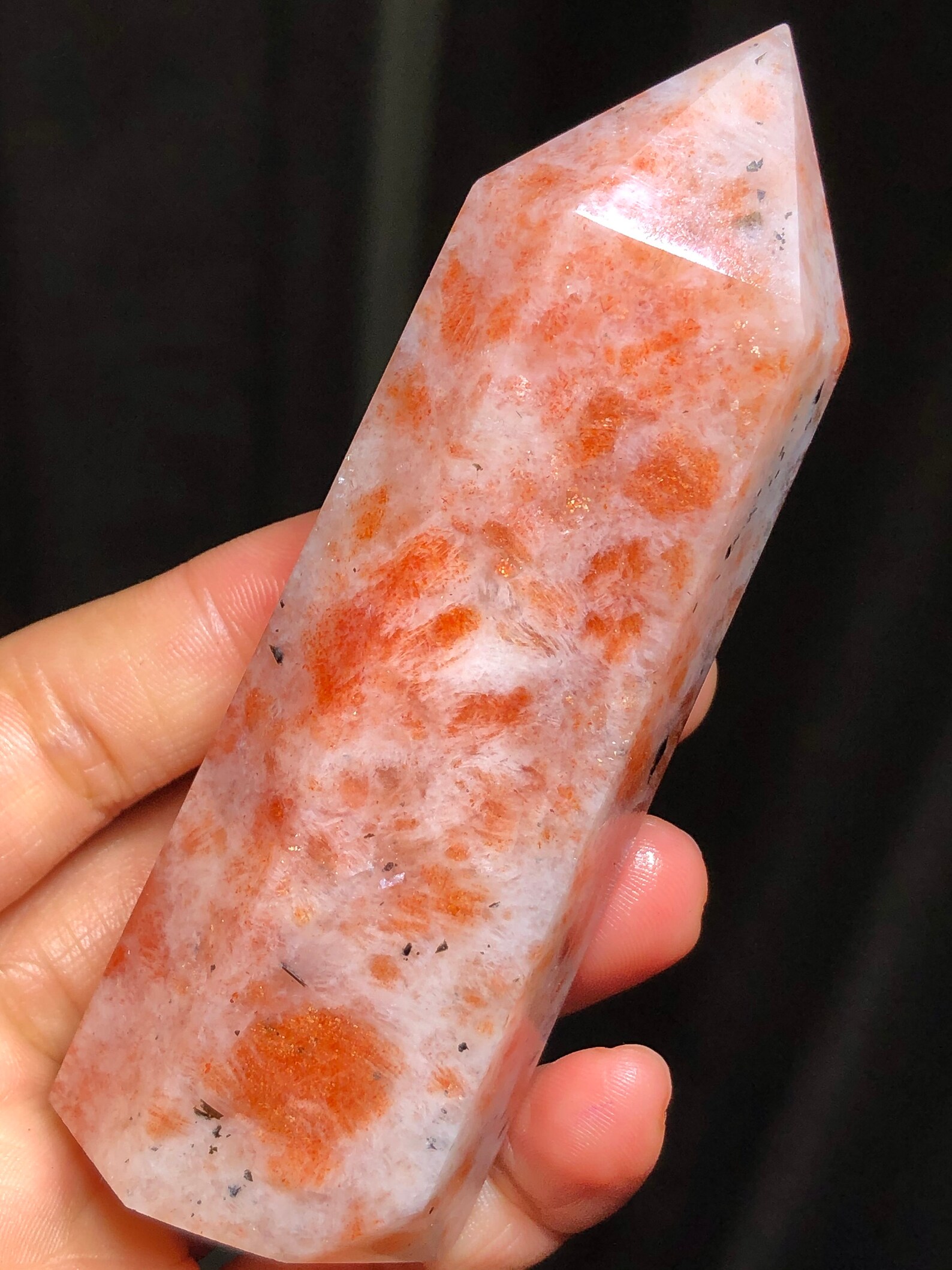 152g Natural Polished Sunstone Crystal Point H018 Etsy