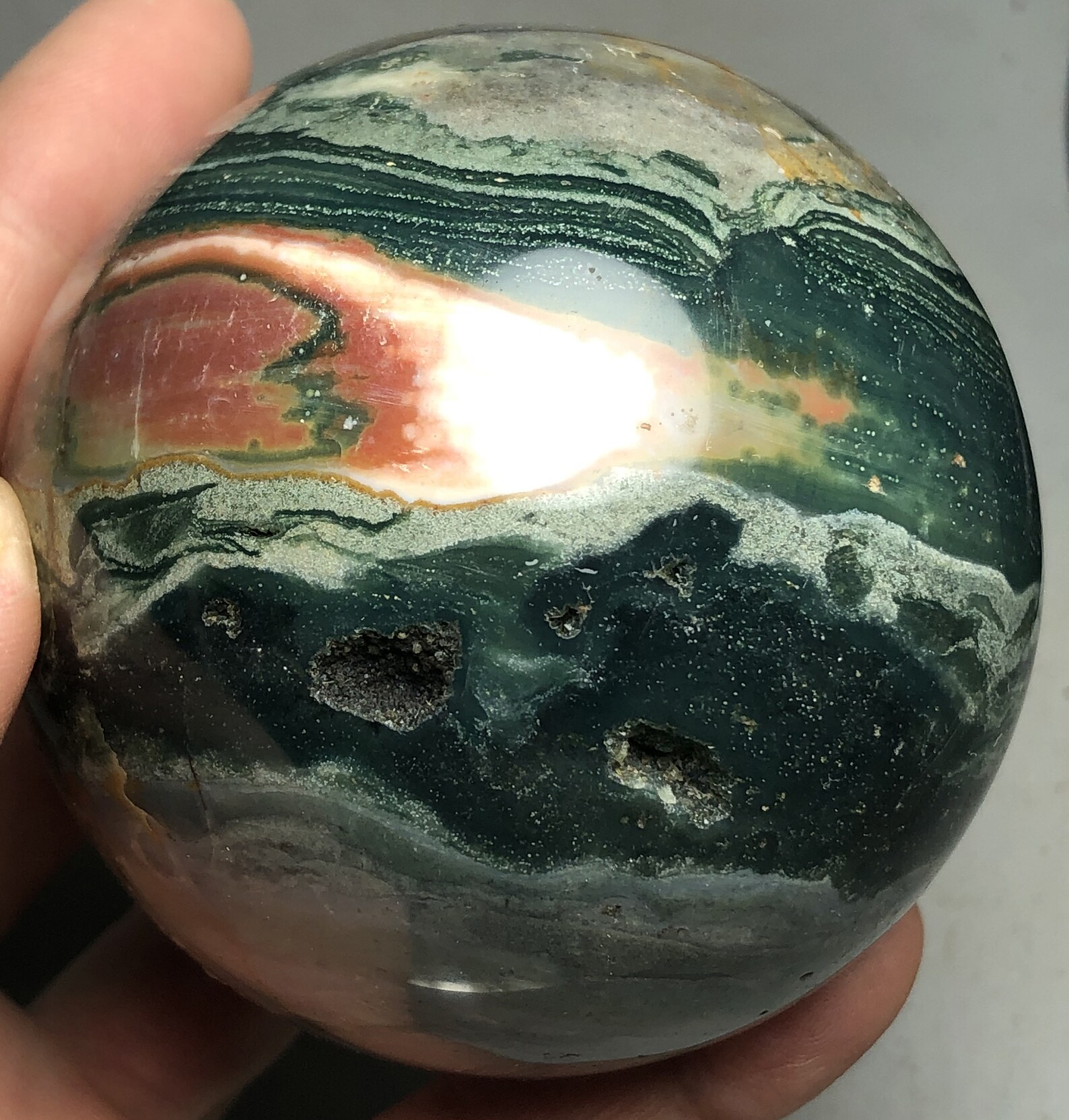 476g Rare Natural Ocean Jasper Quartz Geode CRYSTAL sphere Etsy