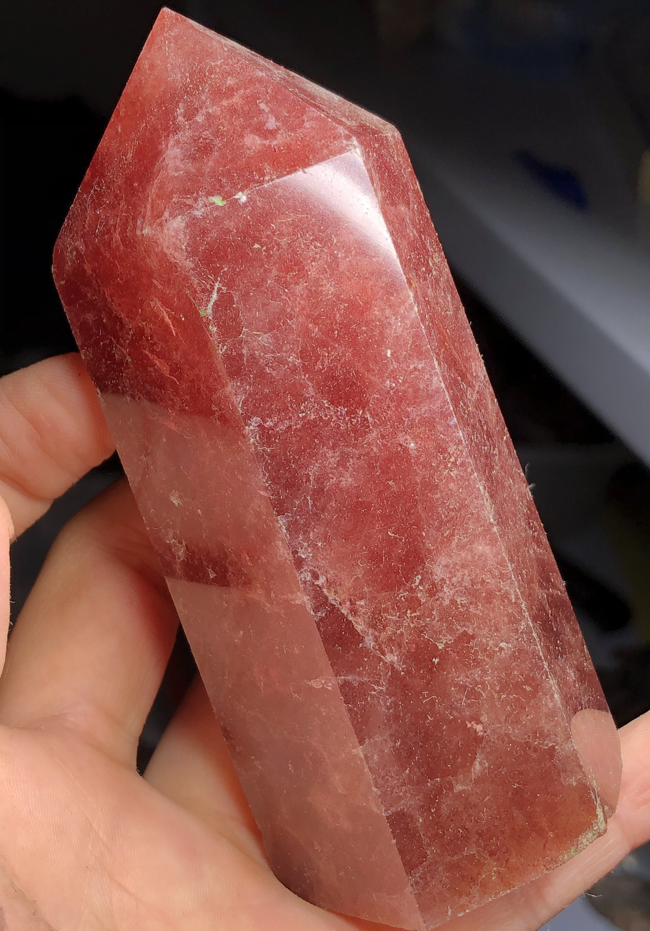 273g Natural Strawberry QUARTZ CRYSTAL POINT Healing Y581 Etsy