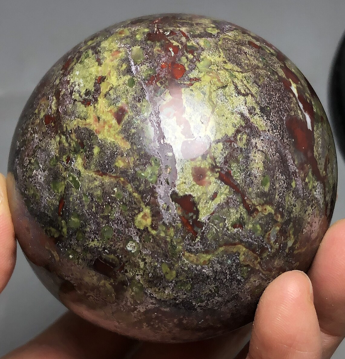 457g Natural Dragon Blood Stone Quartz Crystal Sphere Healing Etsy UK