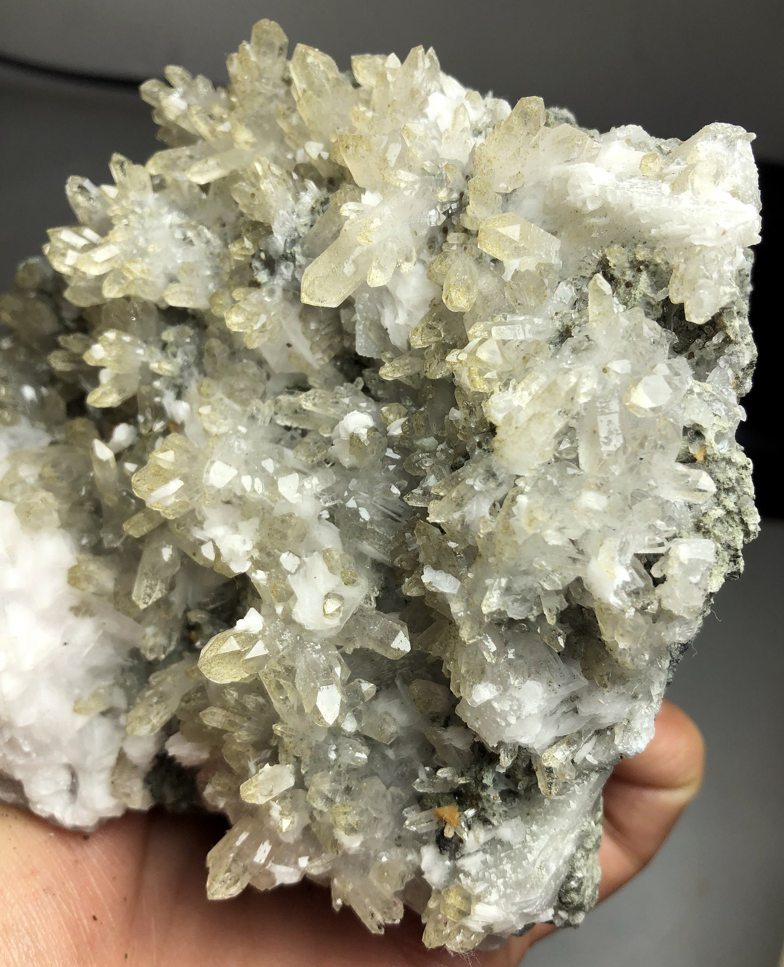 1448g Rare Natural White QUARTZ CRYSTAL Cluster & Calcite Etsy