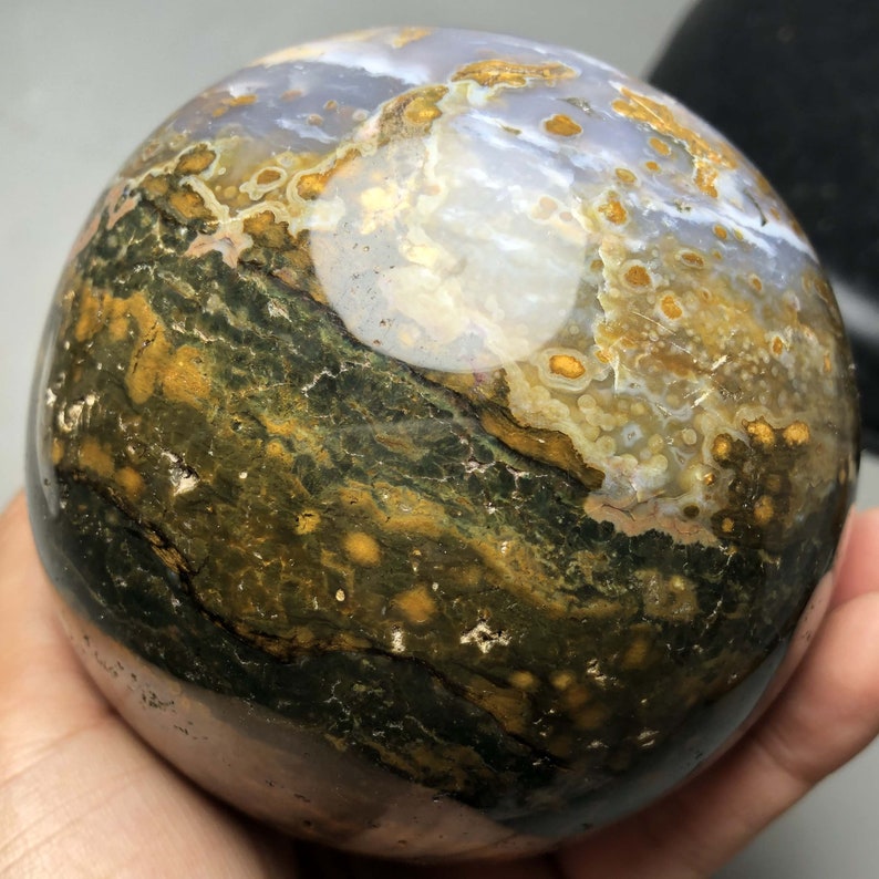 Rare Natural Ocean Jasper Quartz Geode CRYSTAL sphere BALL | Etsy
