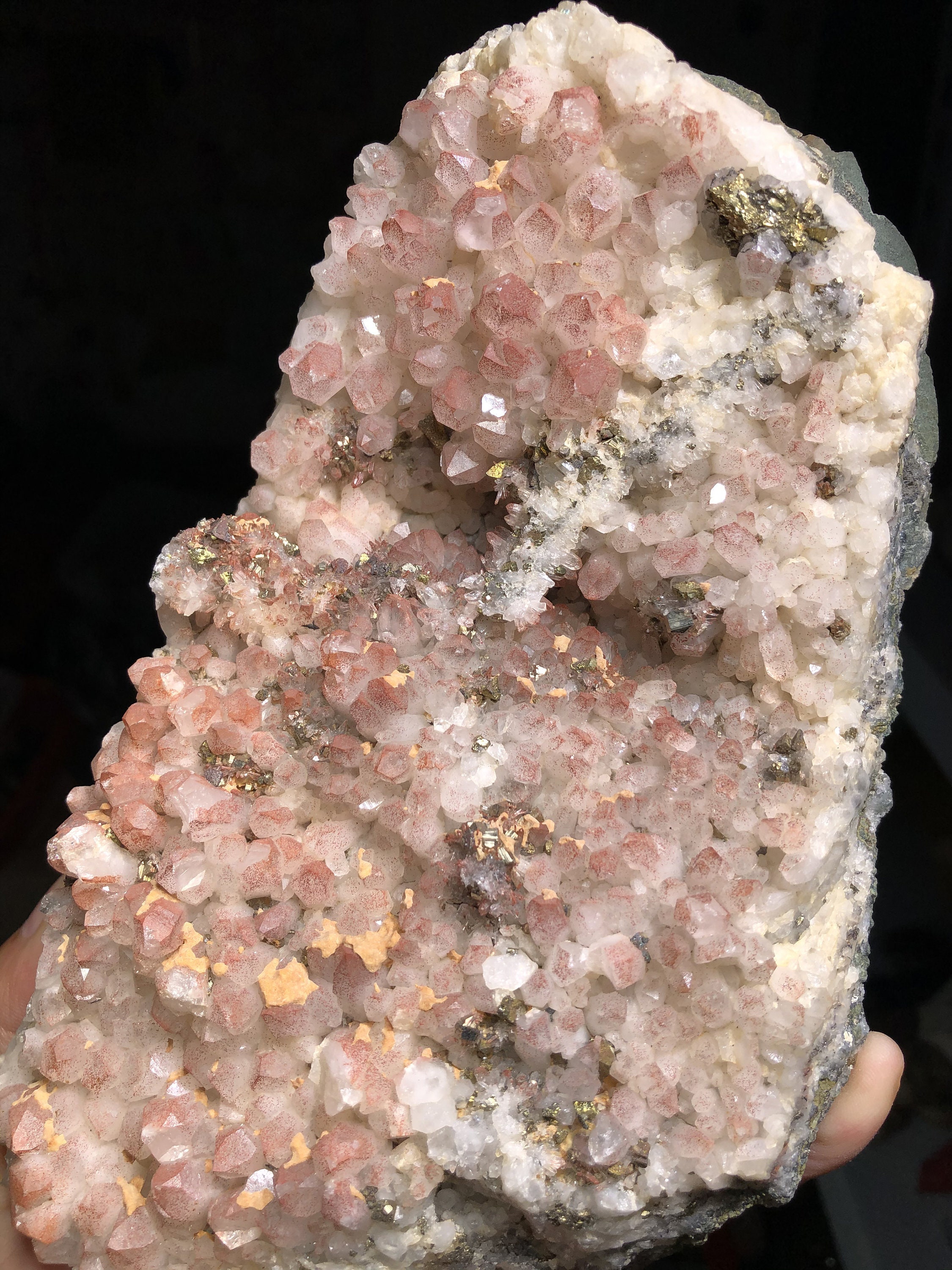 1780g Natural Red QUARTZ CRYSTAL Cluster & Pyrite Specimen Etsy