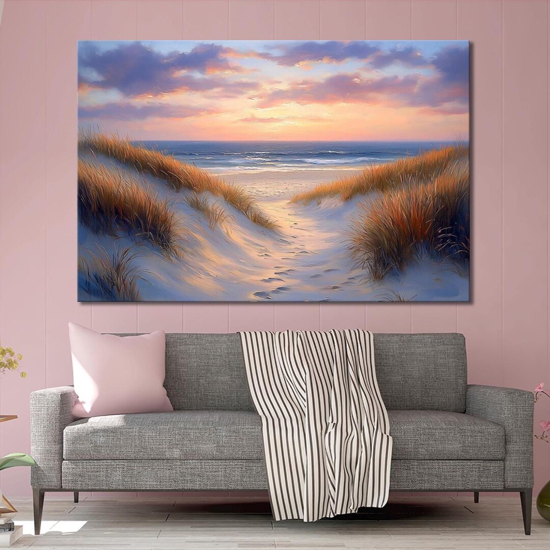 Beach Sunset Canvas Wall Art Sea Print Home Decor - Etsy