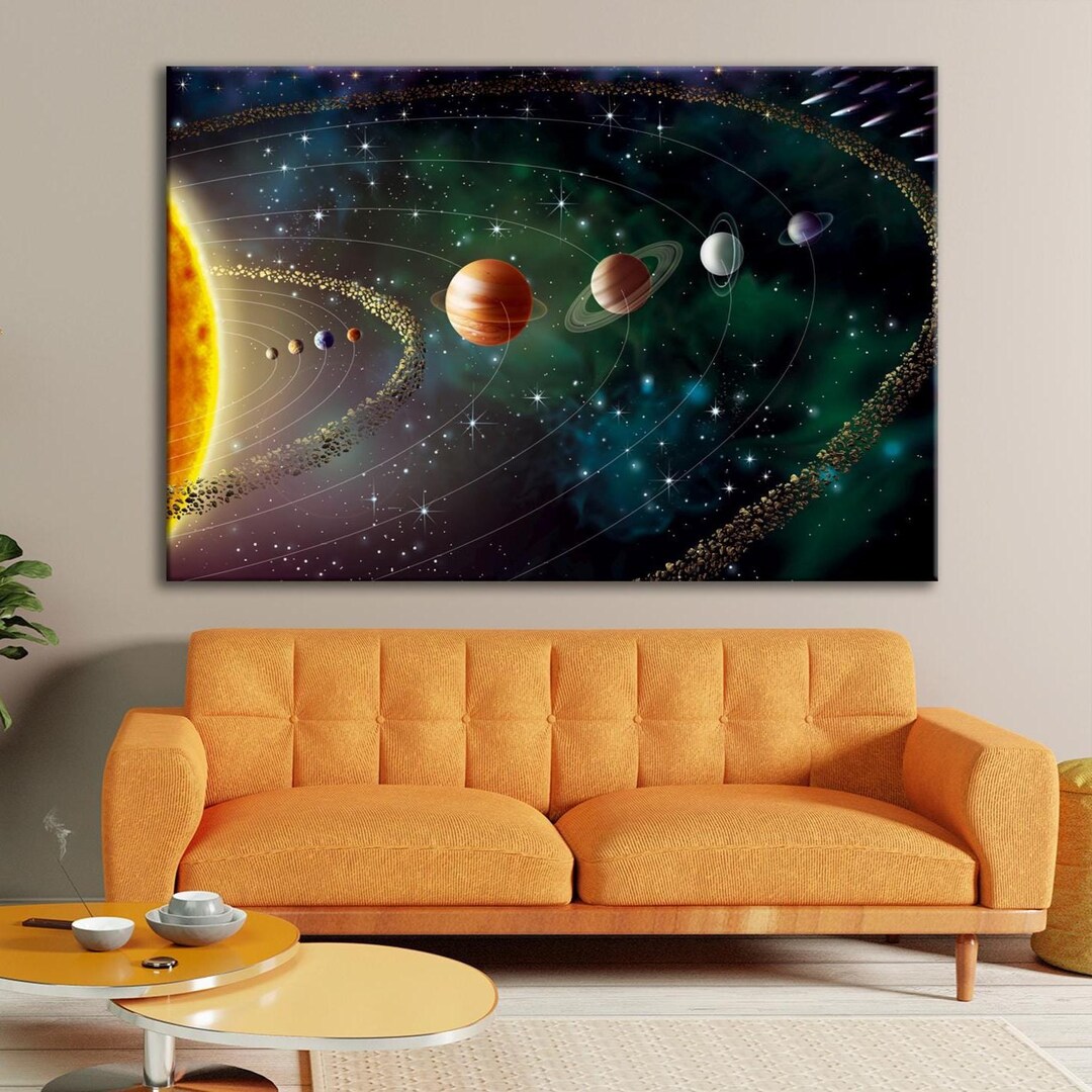 Solar System Planets Wall Art Astronomy Space Canvas Print Galaxy and ...