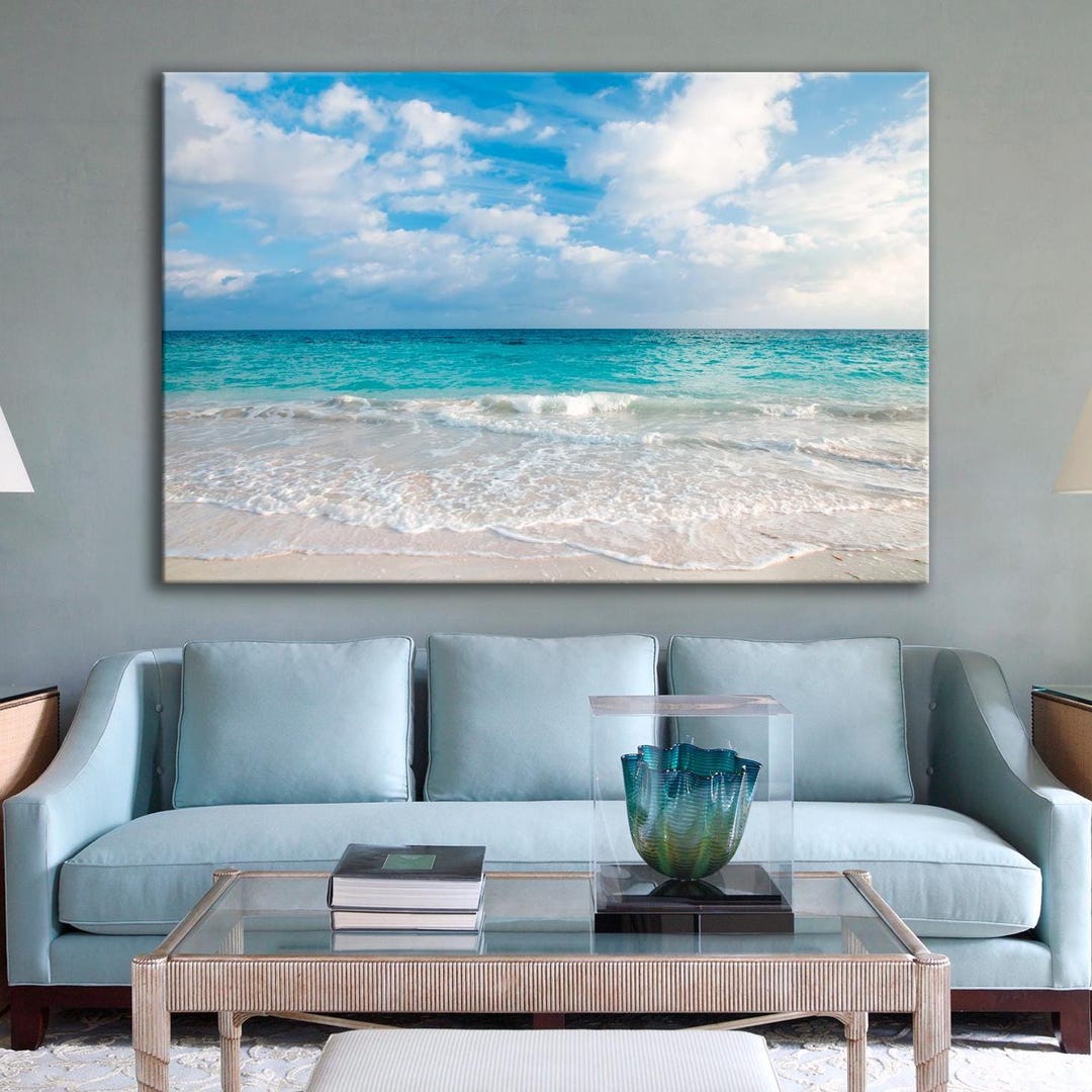 Tranquil Ocean Waves Wall Art Beach Print Canvas Tropical Seascape Wall ...