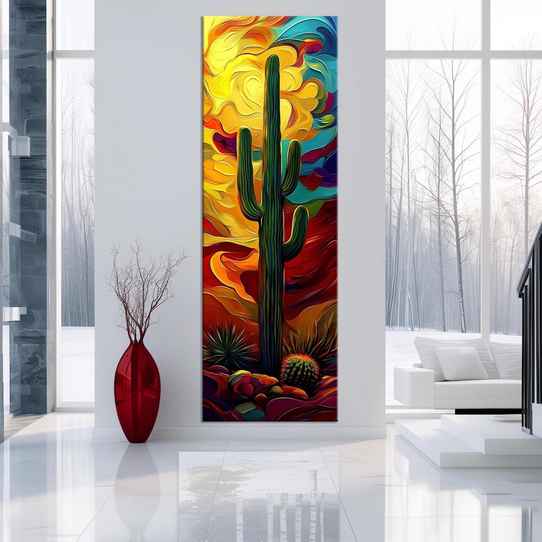 Saguaro Cactus Canvas Print Southwest Wall Decor Housewarming Gift - Etsy