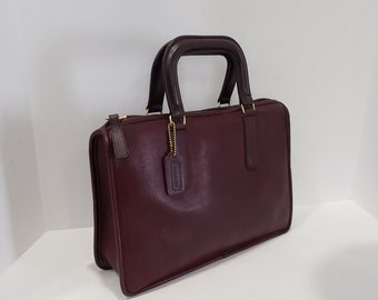 OXBLOOD SLIM SATCHEL Burgundy - Wine, Standard Size, Early Vintage Coach #9430, Excellent Condition, Immaculately Clean and Ready to Carry.