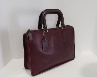 Vintage 90s Coach Black Lenox Brief Leather Briefcase #5213  Made