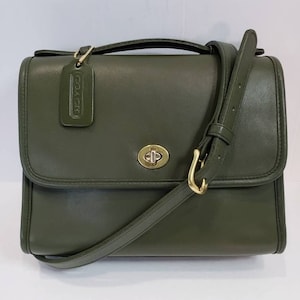 MINT: LODEN Green Vintage Coach COURT Bag Satchel Style #9870