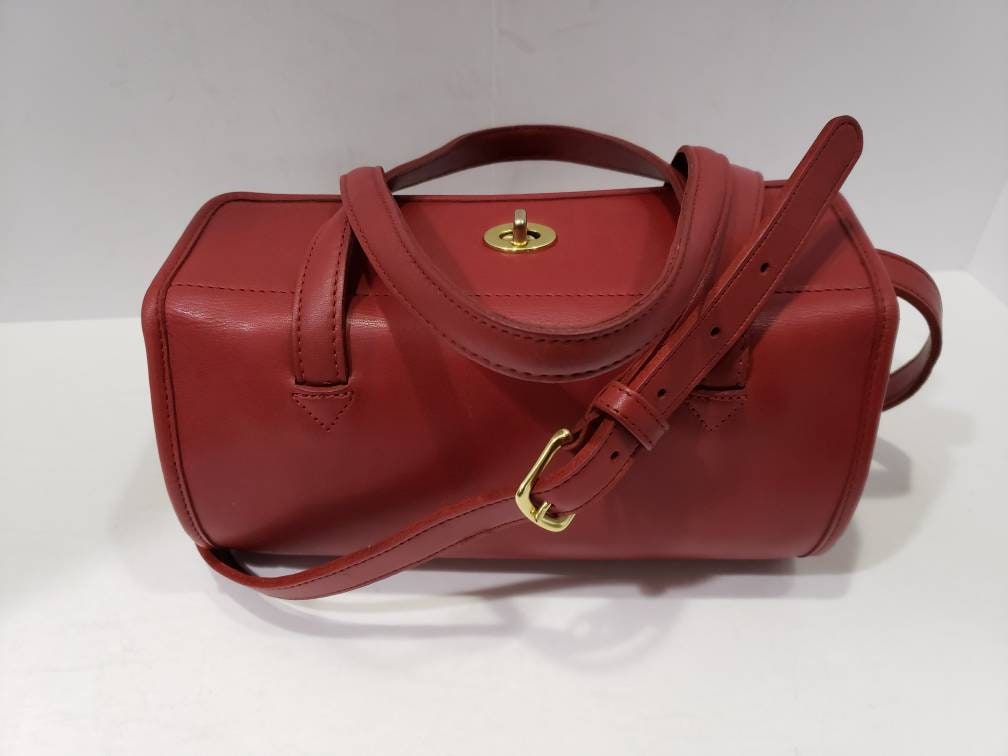 RARE Dark RED Vintage Coach Geometric ROLL Bag 9045 Etsy