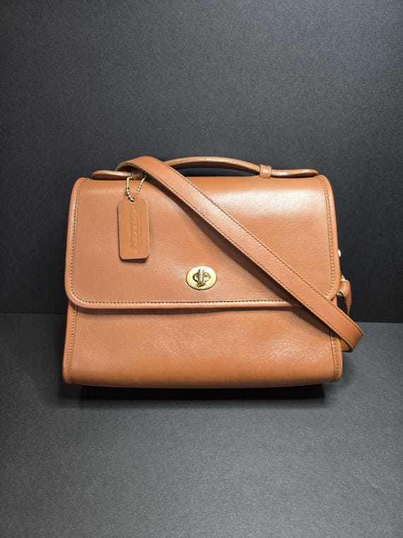 COURT BAG in British Tan Vintage Coach Style #9870 *made in ITALY