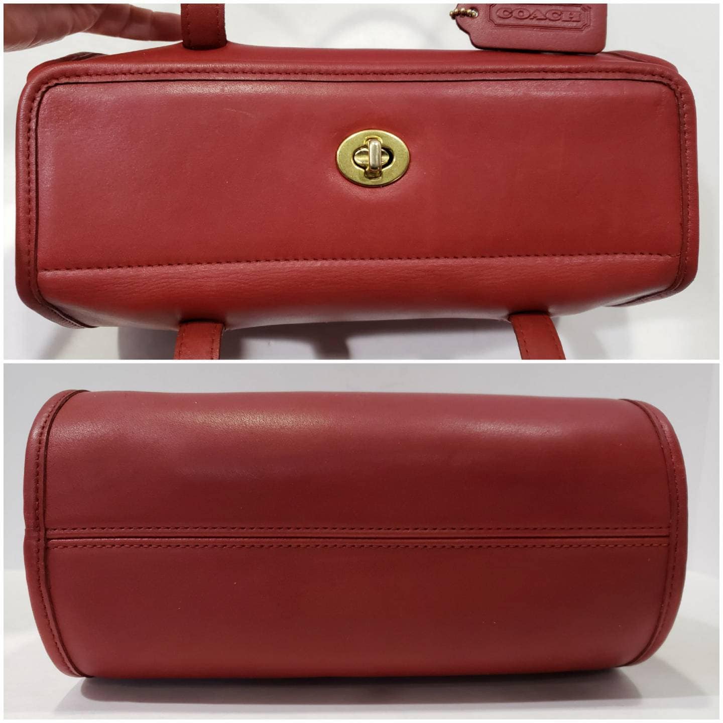 RARE Dark RED Vintage Coach Geometric ROLL Bag 9045 Etsy