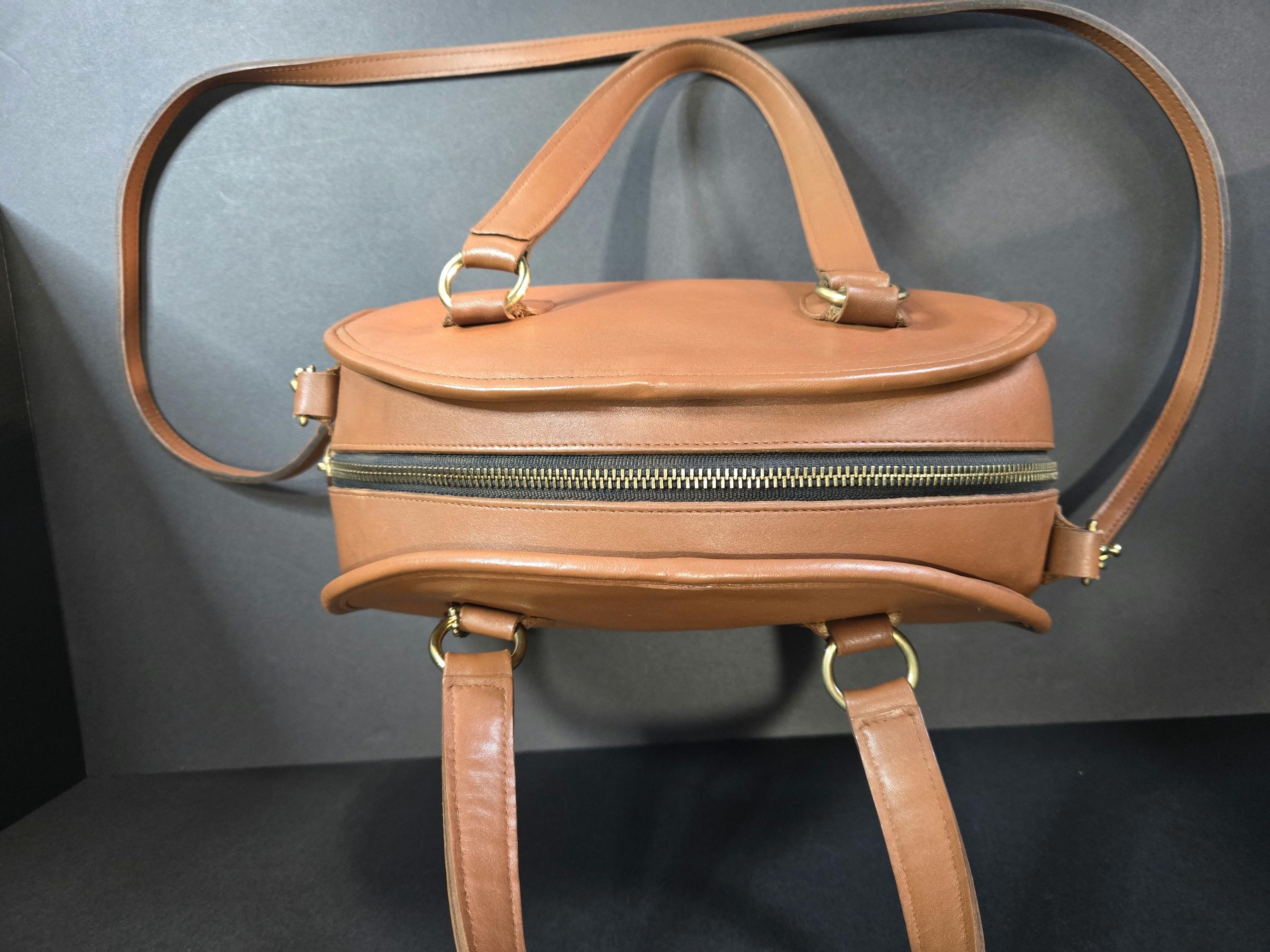 Vintage Coach British Tan CHADWICK BOWLER Satchel Bag With Brass