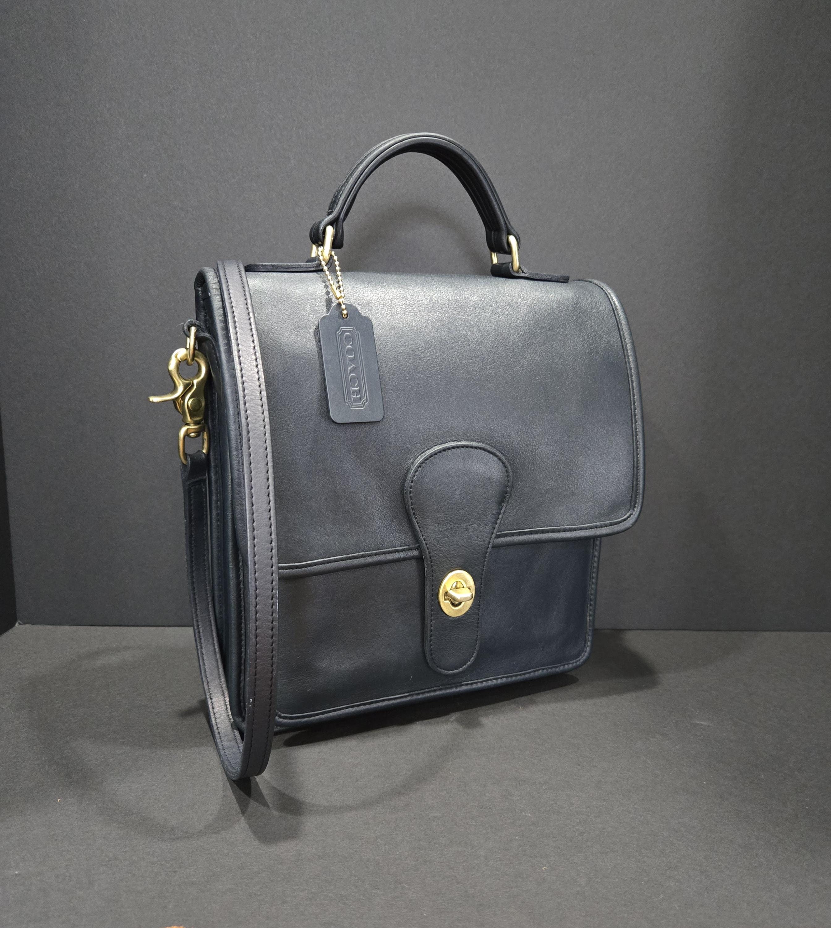 NAVY Blue STATION BAG: Vintage Coach Satchel Style #5130