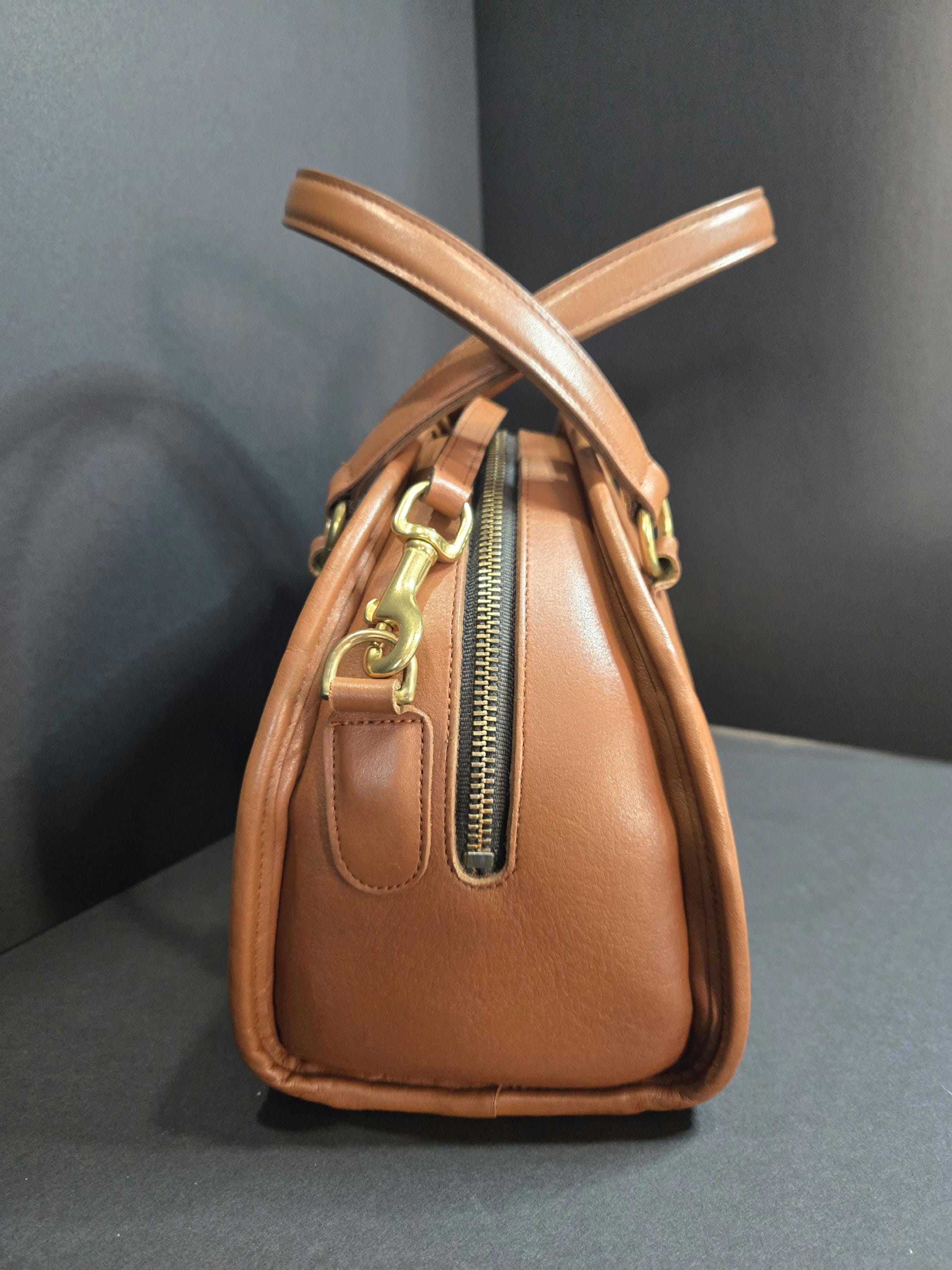 Vintage Coach British Tan CHADWICK BOWLER Satchel Bag With Brass