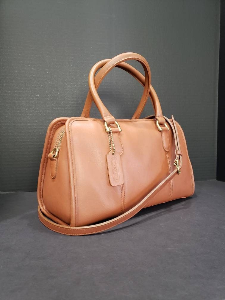 COACH antique bag A13 brown handbag doctor bag genuine leather