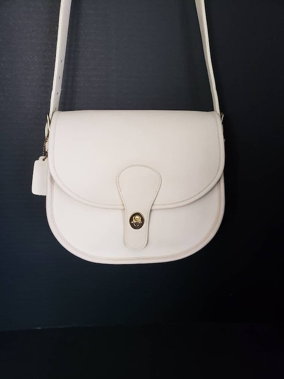 BONE SADDLERY Bag Vintage Coach Off-white Ivory #9535 Made