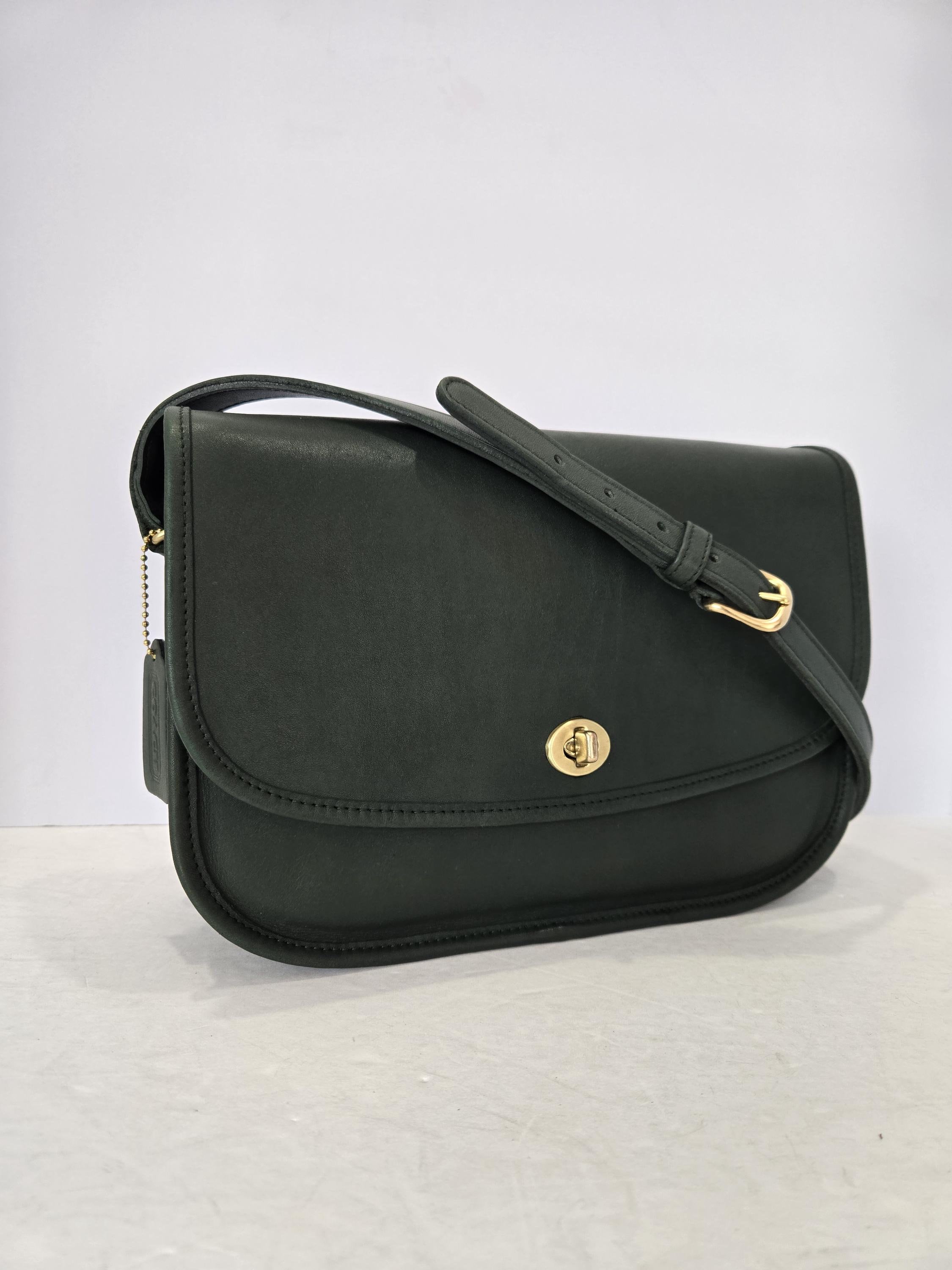 Forest GREEN Vintage Coach CITY BAG Style #9790 in *excellent