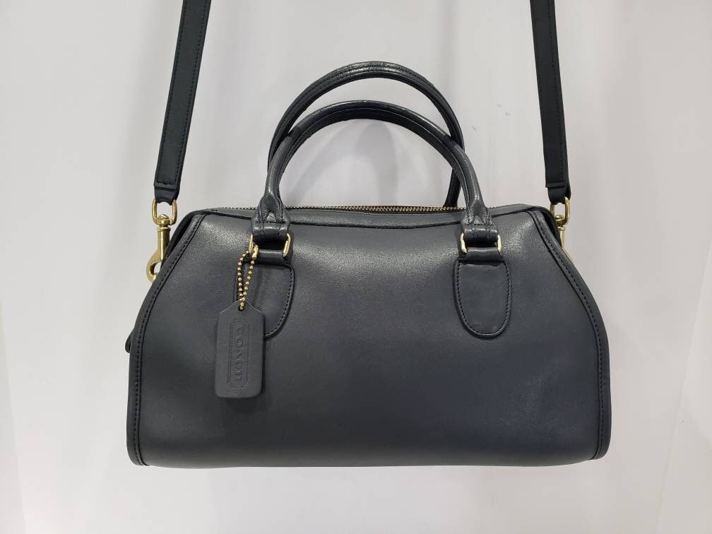 Speedy RARE Hard to Find Coach Satchel Bag in Thick Black 