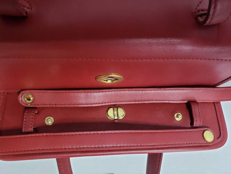 RARE Dark RED Vintage Coach Geometric ROLL Bag 9045 Etsy