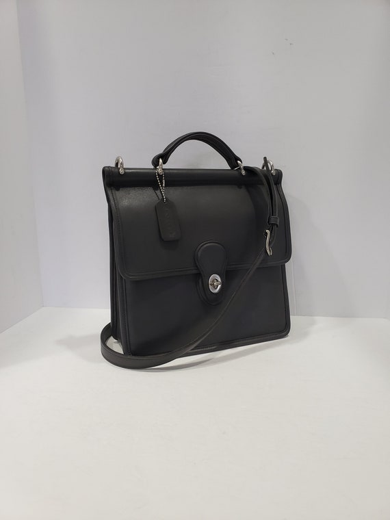 Near MINT GREY WILLIS Bag With Nickel Hardware Vintage Coach 9927