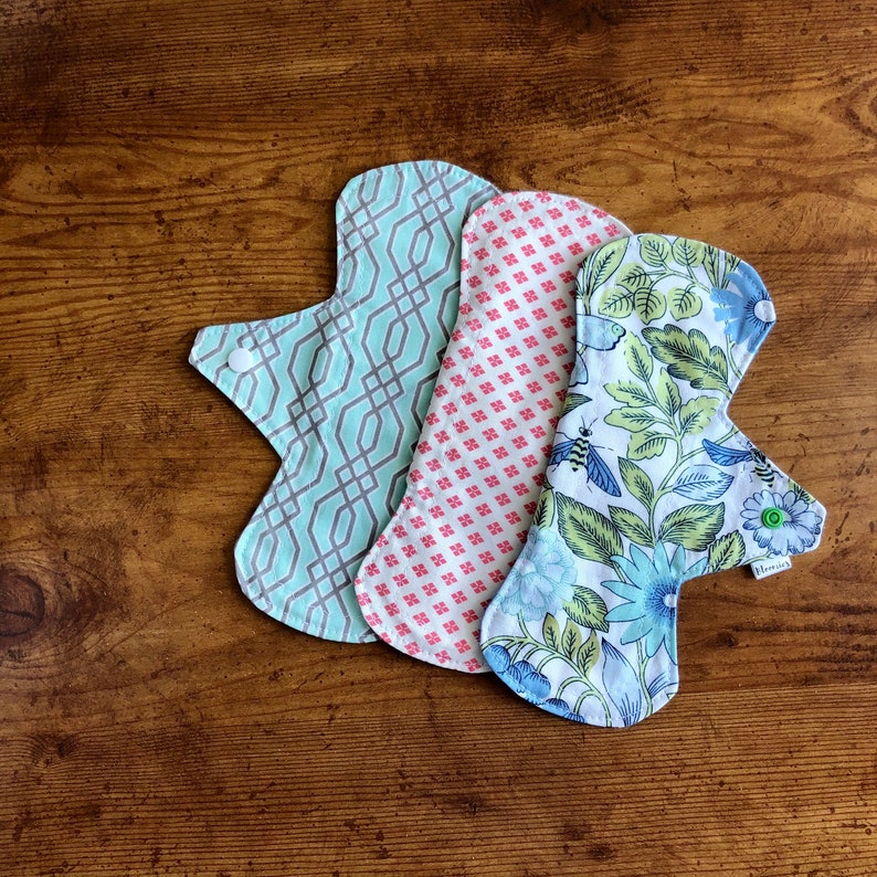 Cloth panty liners Reusable washable 100 cotton Set of three Etsy
