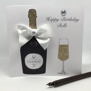 Champagne Celebration Birthday Card, personalised, handmade 18th, 21st, 40th, 50th, Daughter, Sister, Mum, Friend