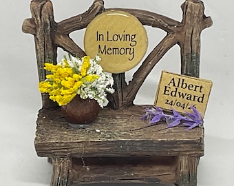 Alternative personnalisée à la carte de banc commémorative faite main, cadeau de deuil de condoléances personnalisé avec nom