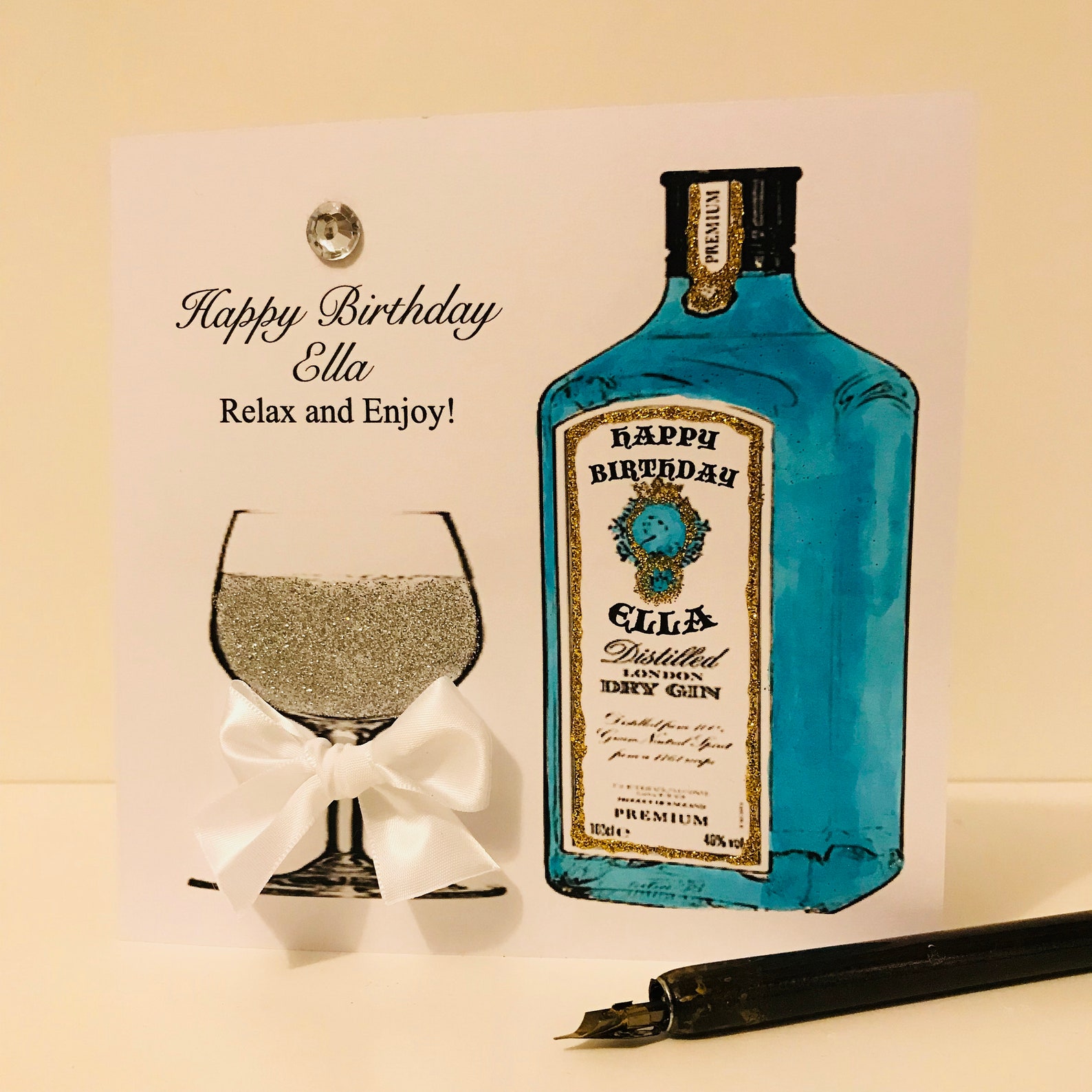 Gin and Tonic Birthday Card Handmade Personalised Special Etsy UK