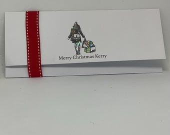 Gepersonaliseerde kerstgeld-portemonneekaart | Geldhouder | Cadeaukaart met eigen naam | Geld envelop | Cadeau | Geschenken