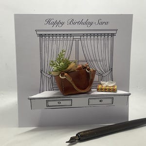 Personalised 3D Birthday Card, Handbag design, Handmade Keepsake, Boxed Card