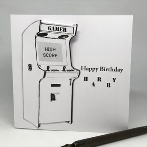 Personalised Gamer Greeting Card Light up Birthday Card, personalised, handmade Teenager card, Son, Daughter, Boyfriend, image 2