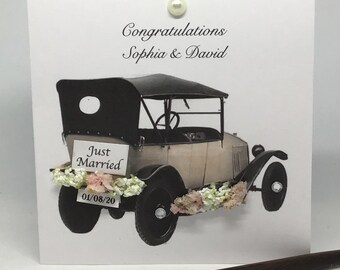 Wedding Car Card Etsy